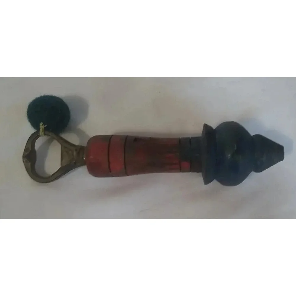 2 Bottle Openers Handcrafted Handles Painted Rustic Primative Folk Art‎ Vintage